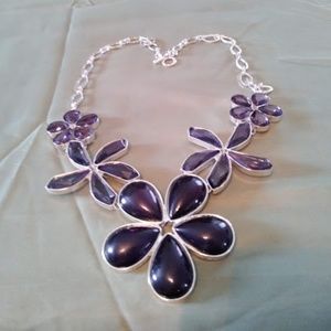 Large Purple Flower Necklace